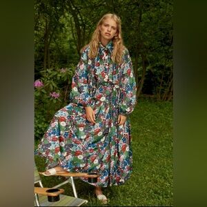 Claudia Li New York Printed Coat Dress 1019 Resort wear Collection. Size S